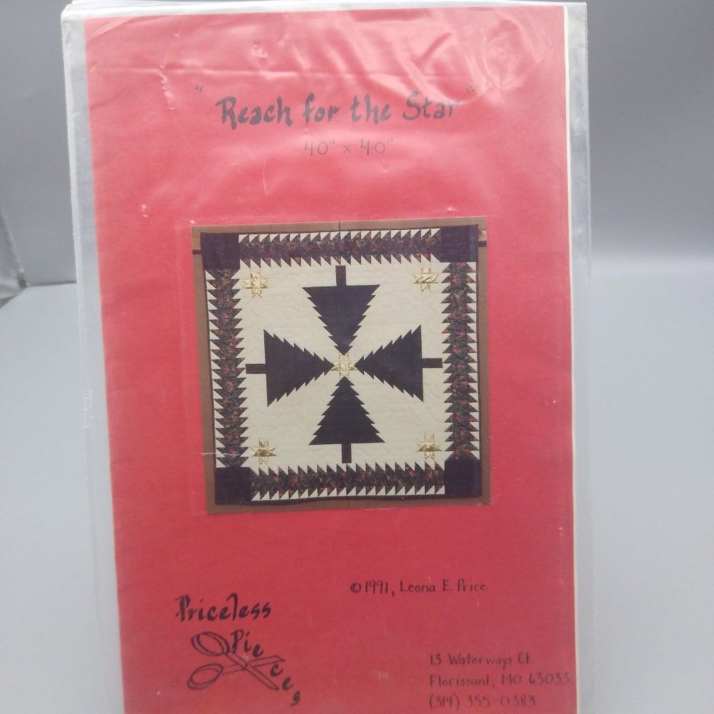 UNCUT Vintage Quilt Sewing Patterns, Reach for the Star Fabric Applique